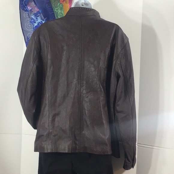 Chico’s butter soft leather zip front jacket XL - Picture 6 of 11